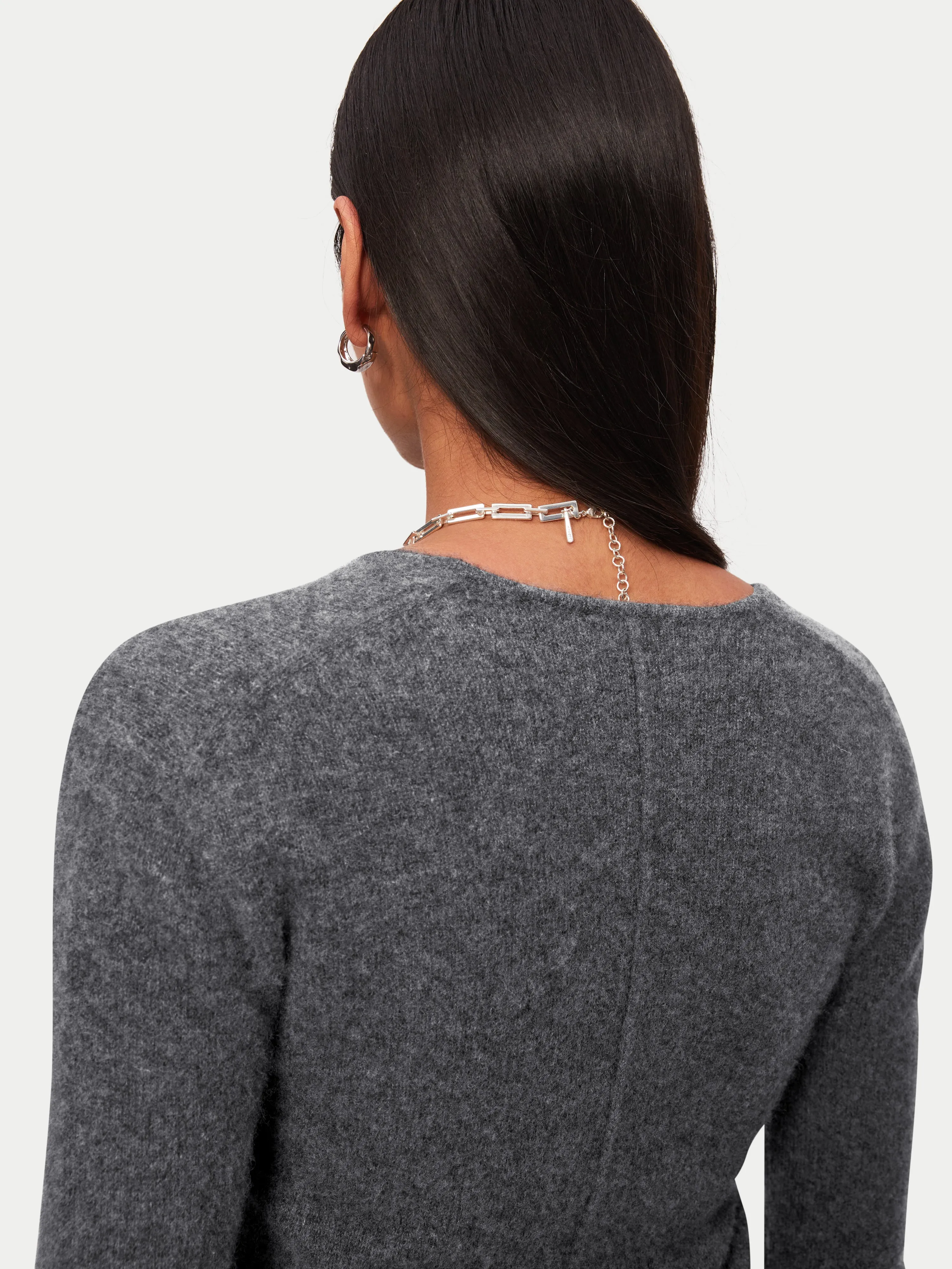 Cloud Cashmere Fine V Neck Jumper | Grey