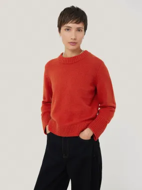 Compact Wool Cashmere Blend Jumper | Orange