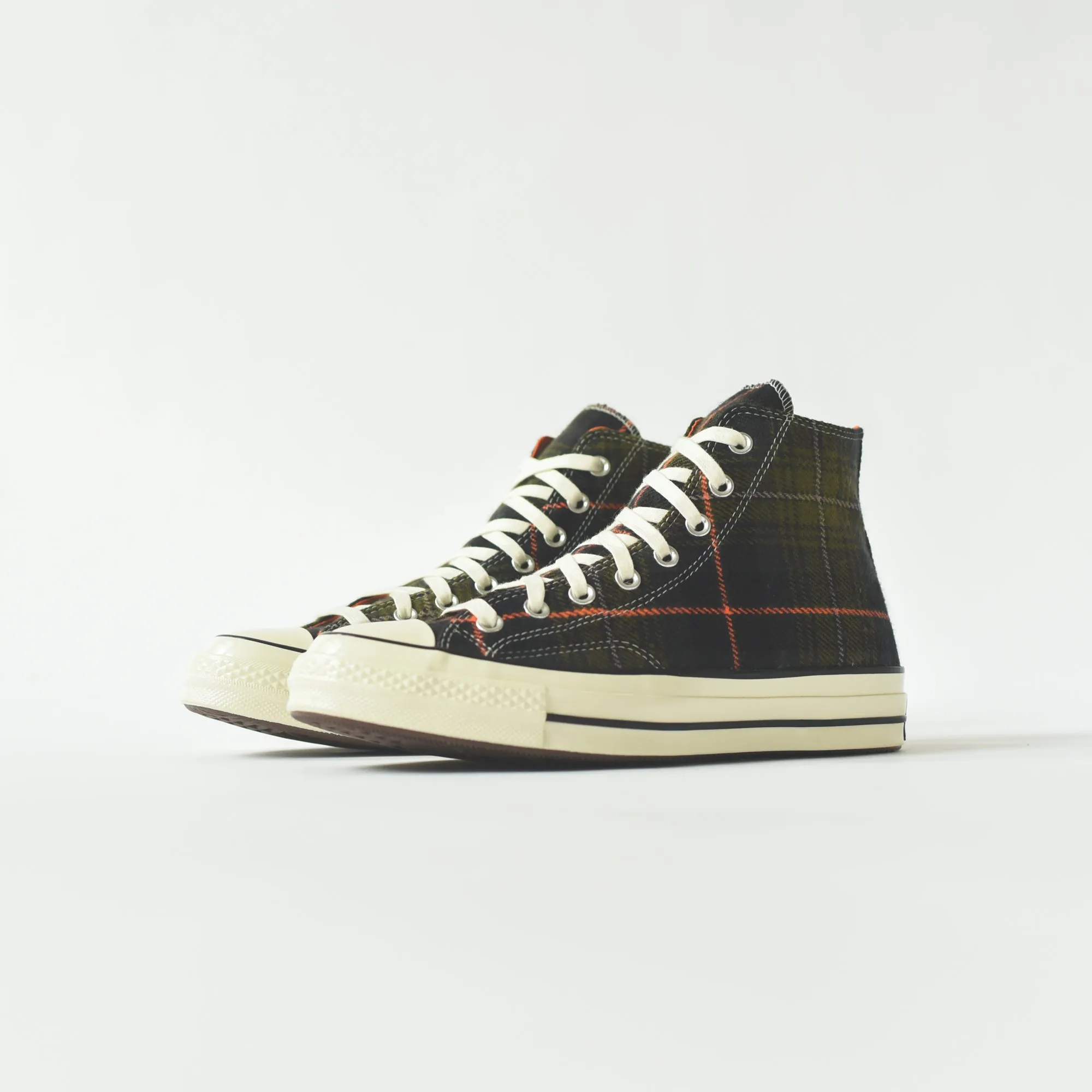 Converse Chuck Taylor 70 High - Olive Plaid / Orange