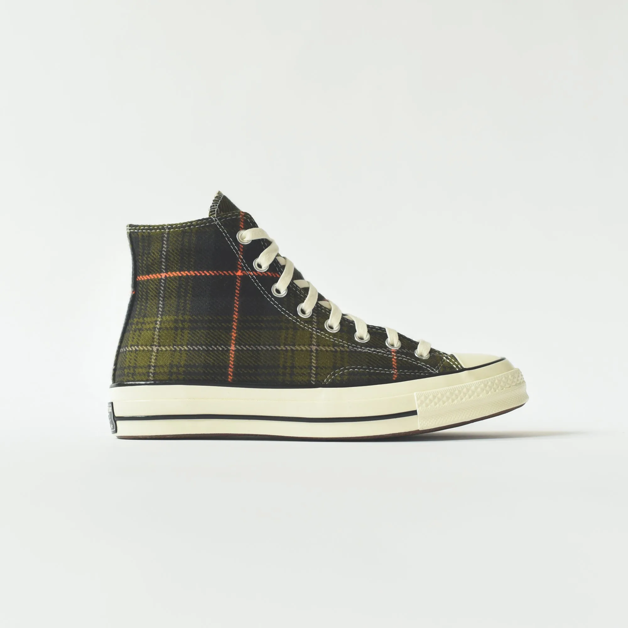 Converse Chuck Taylor 70 High - Olive Plaid / Orange