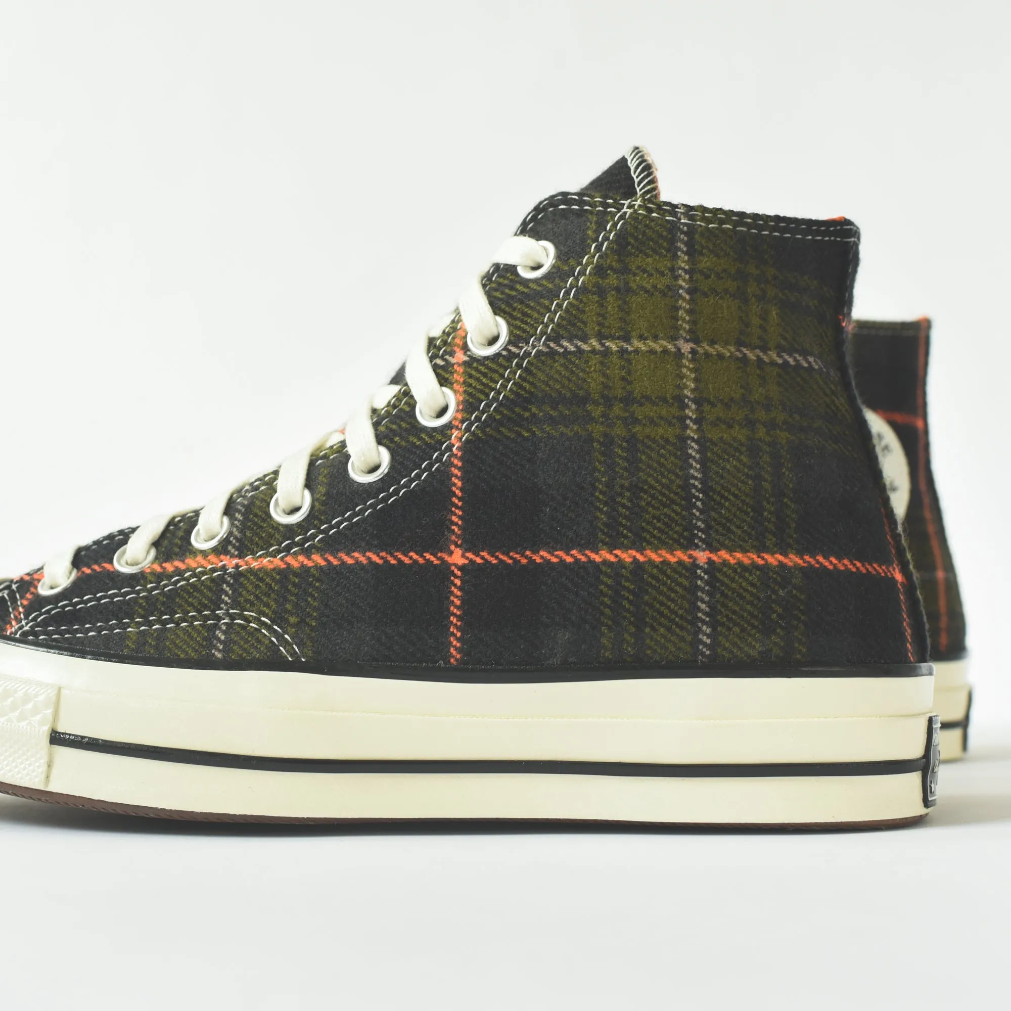 Converse Chuck Taylor 70 High - Olive Plaid / Orange