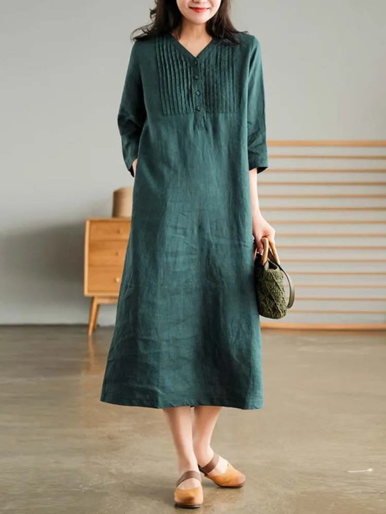 Cotton and Graceful Linen Dress