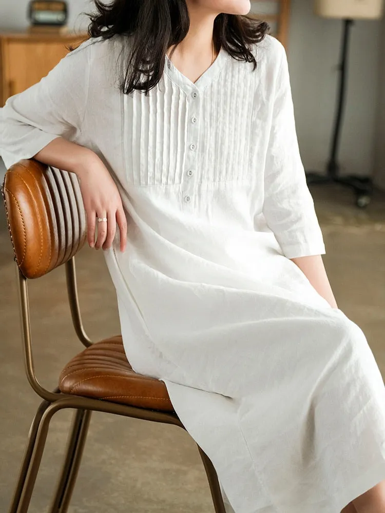 Cotton and Graceful Linen Dress