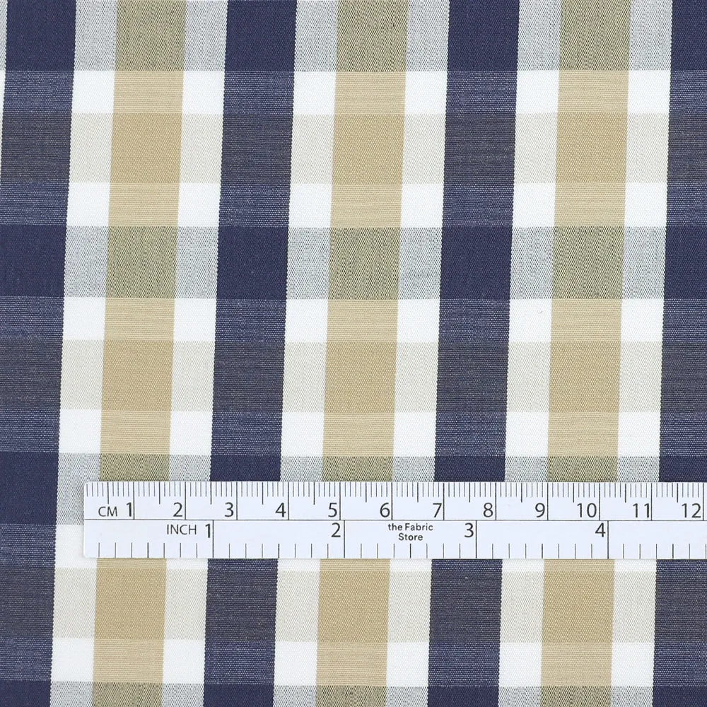 Cotton / Tencel Check - Beige Mix