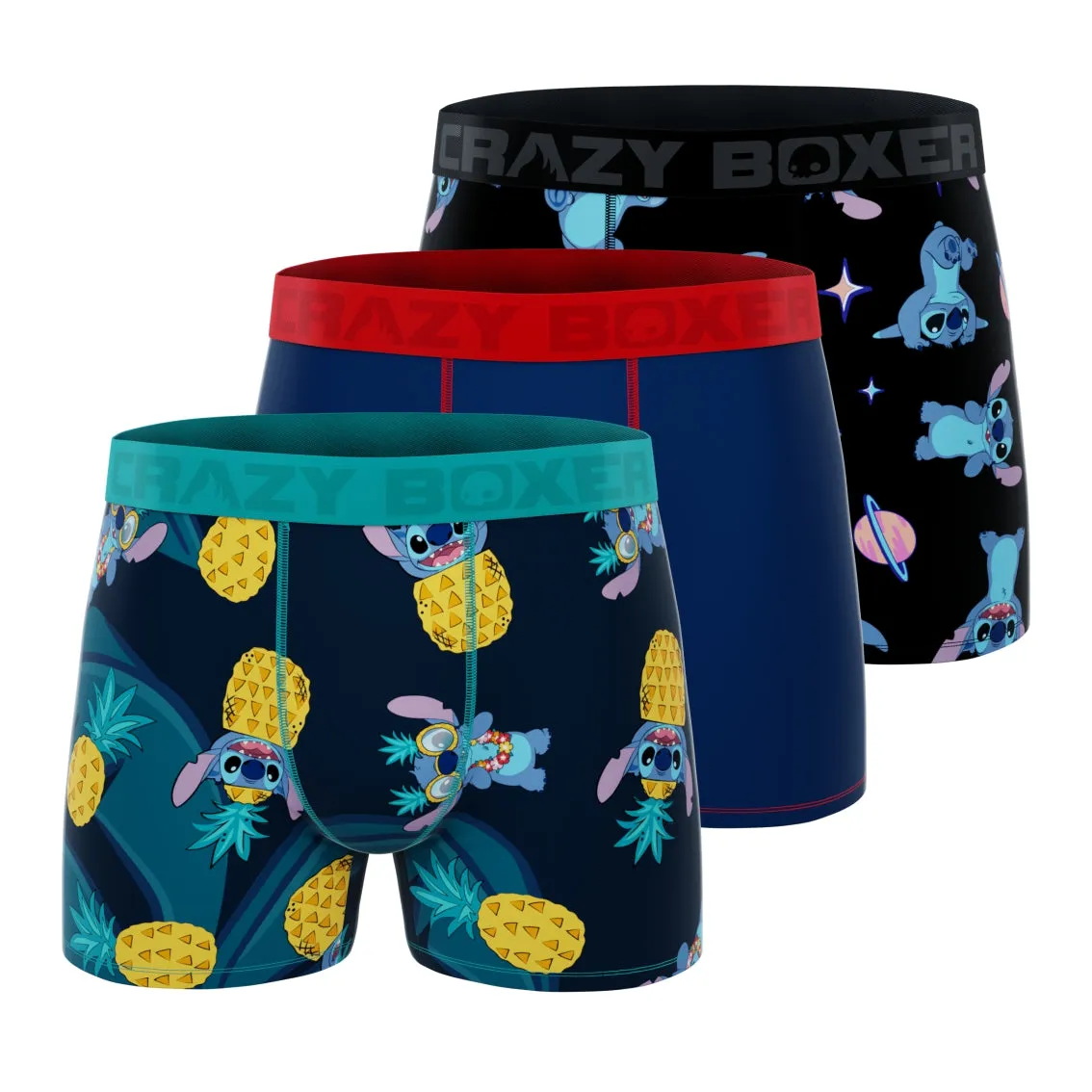 CRAZYBOXER Disney Pineapple Stitch Men's Boxer Briefs (3 Pack)