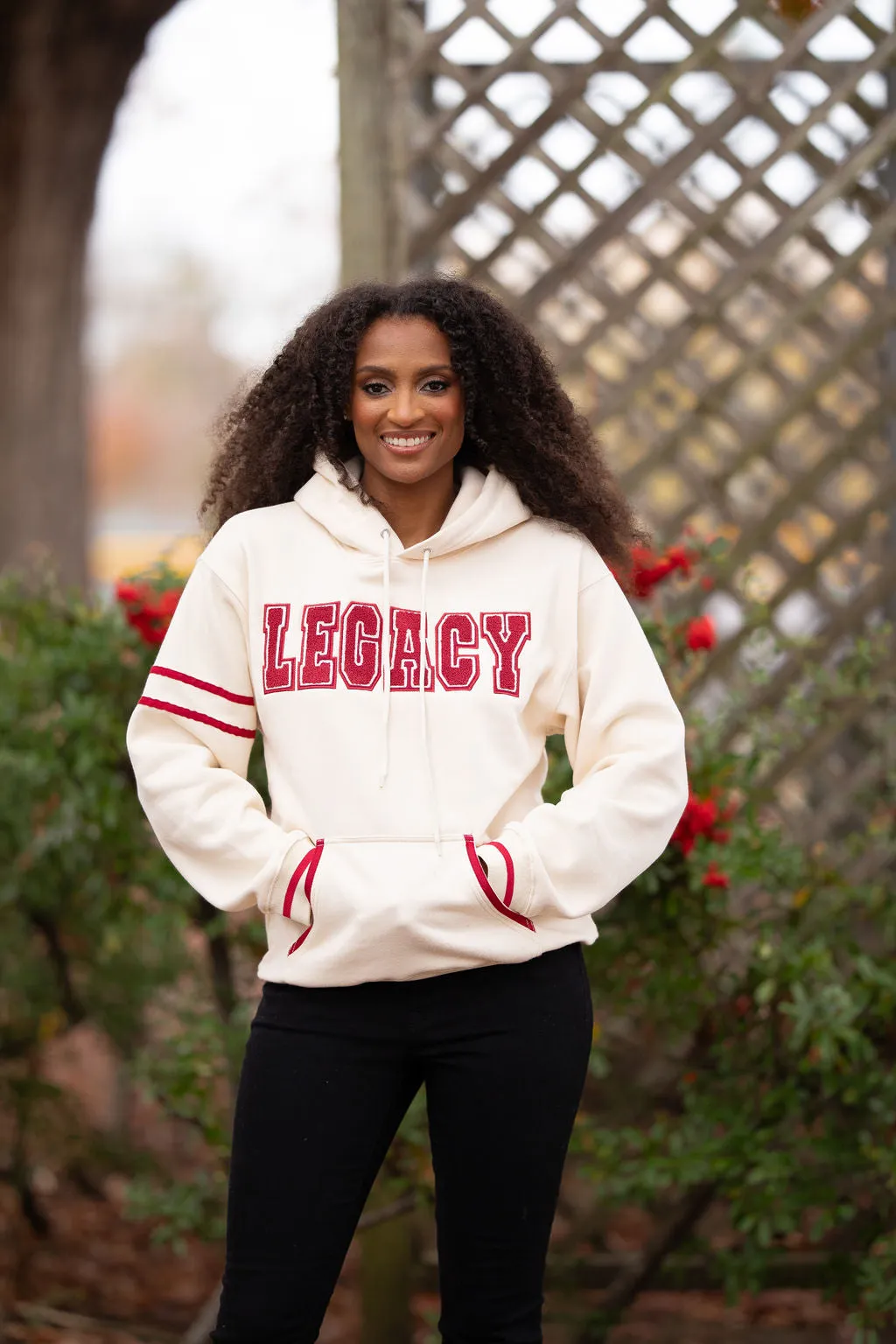 Cream Varsity Legacy Hoodie(Unisex Sizing)