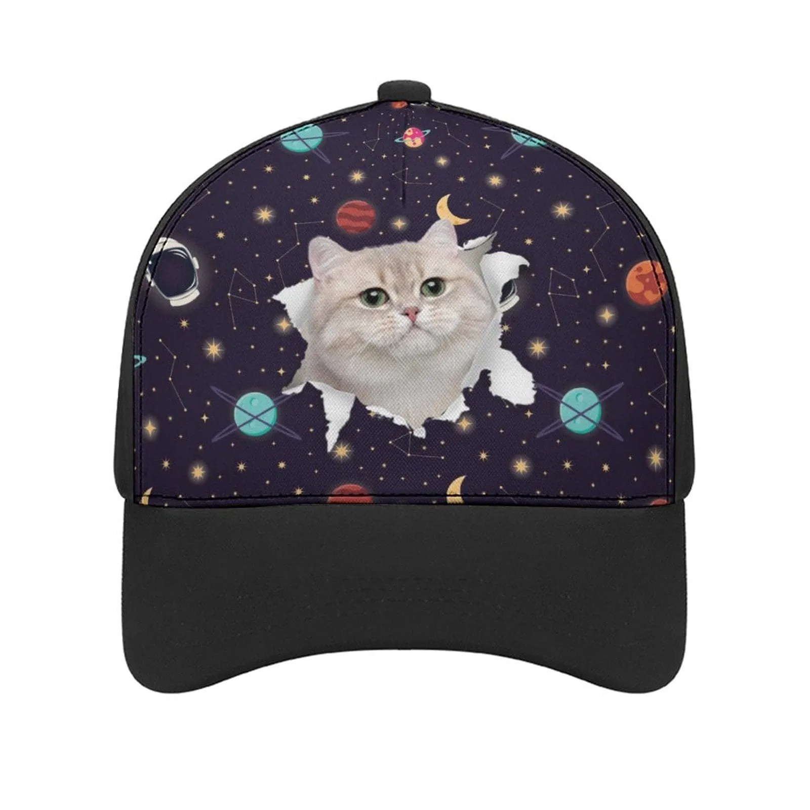 Custom Cat Face Galaxy Unisex Baseball Cap