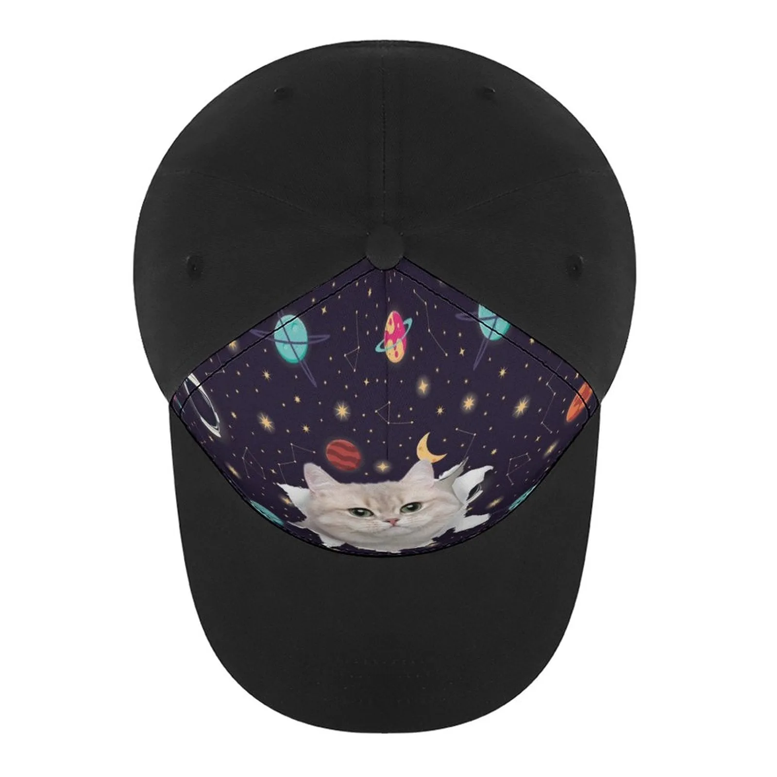 Custom Cat Face Galaxy Unisex Baseball Cap