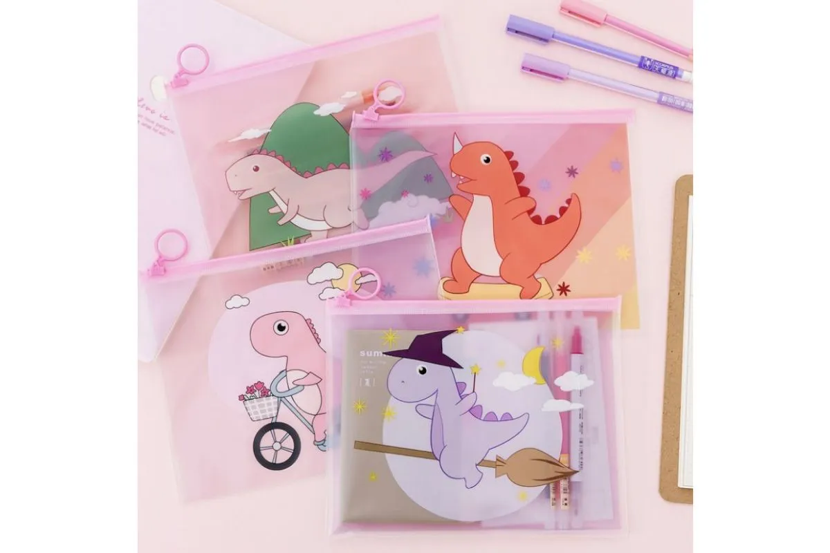 Cute Cartoon Dinosaur Zip Case