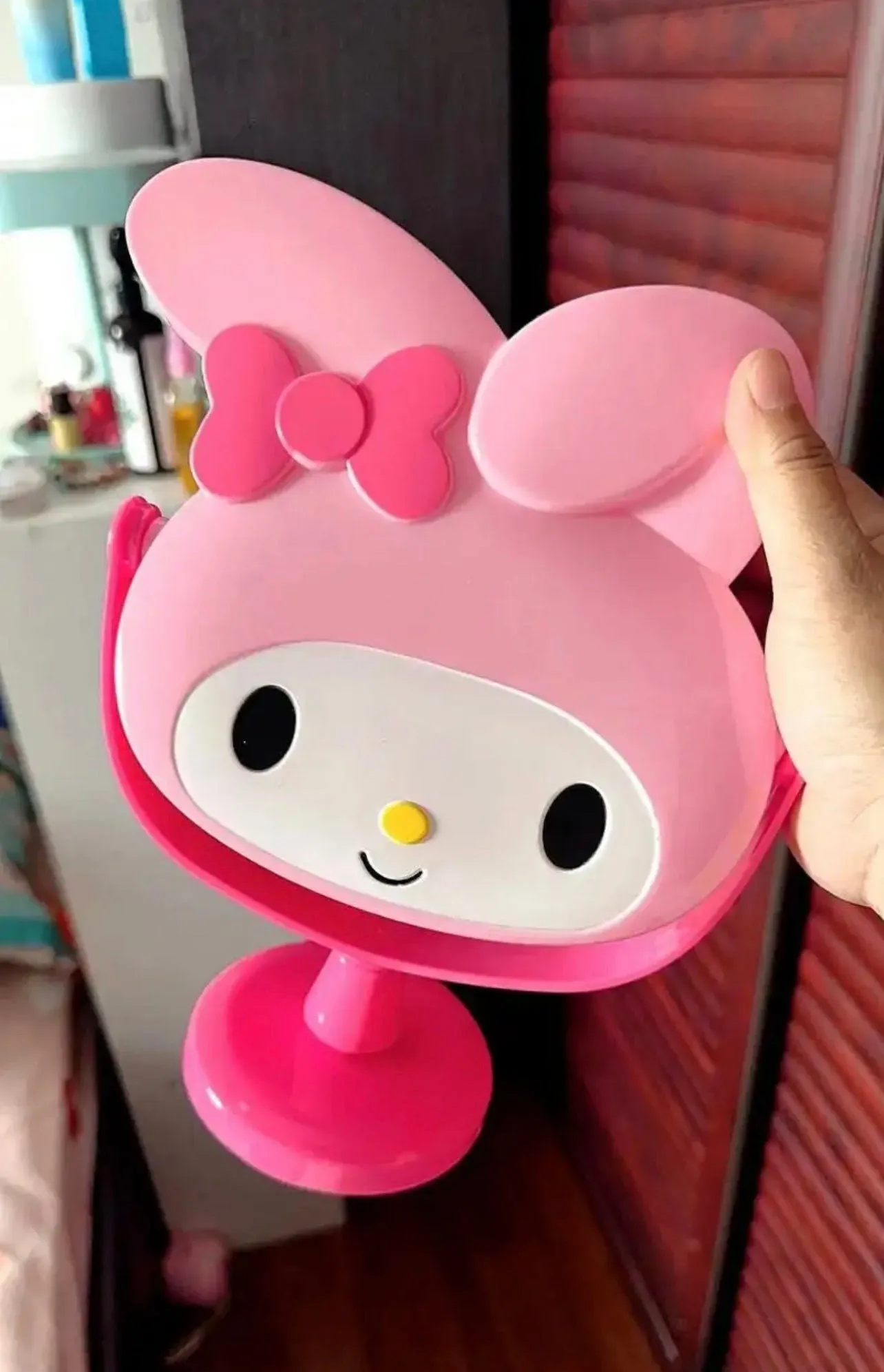 Cute Handmade Kawaii Standing Mirror Pink & White