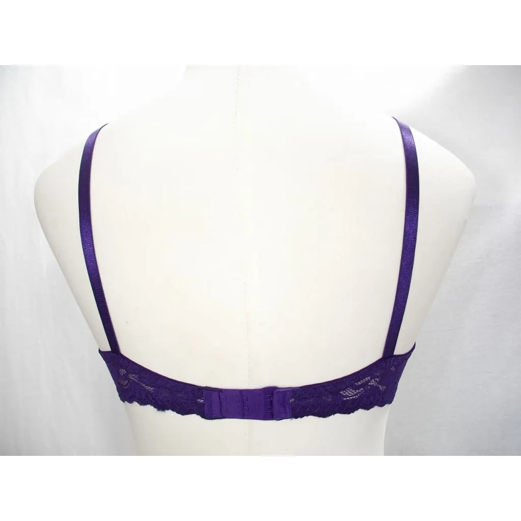 DISCONTINUED Maidenform 7900 7909 One Fabulous Fit Lace Trim T-Shirt UW Bra 36D Purple