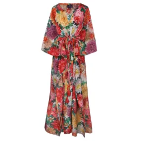 Dolce Dahlias Italian Silk Maxi