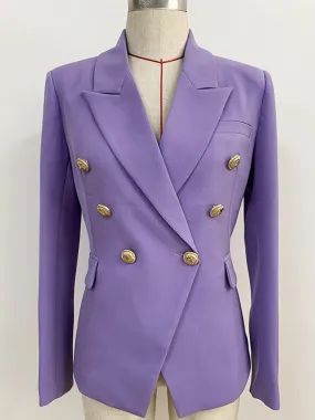 Double Breasted Purple Blazer