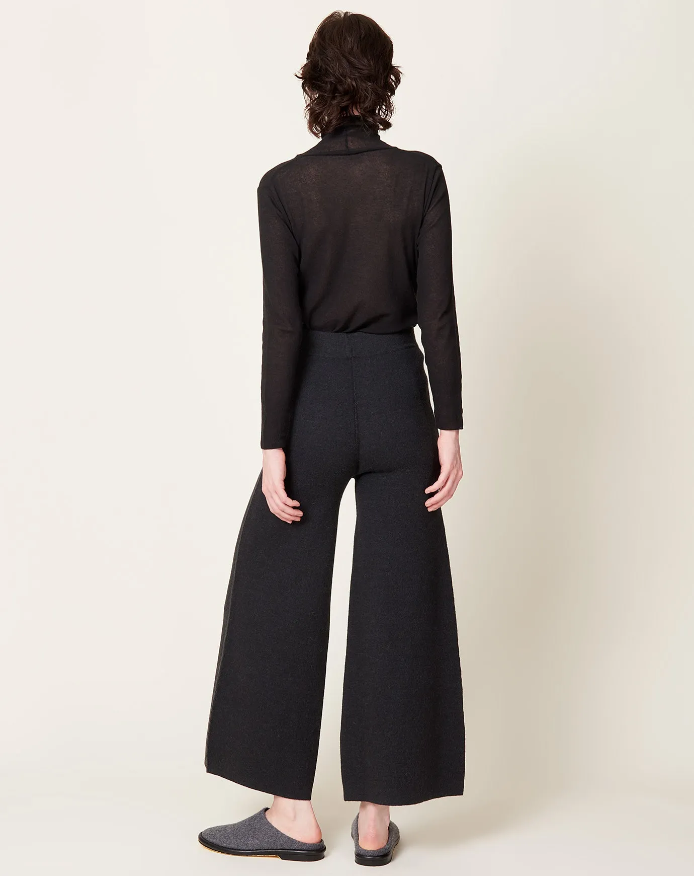 Double Knit Flare Pants in Ink