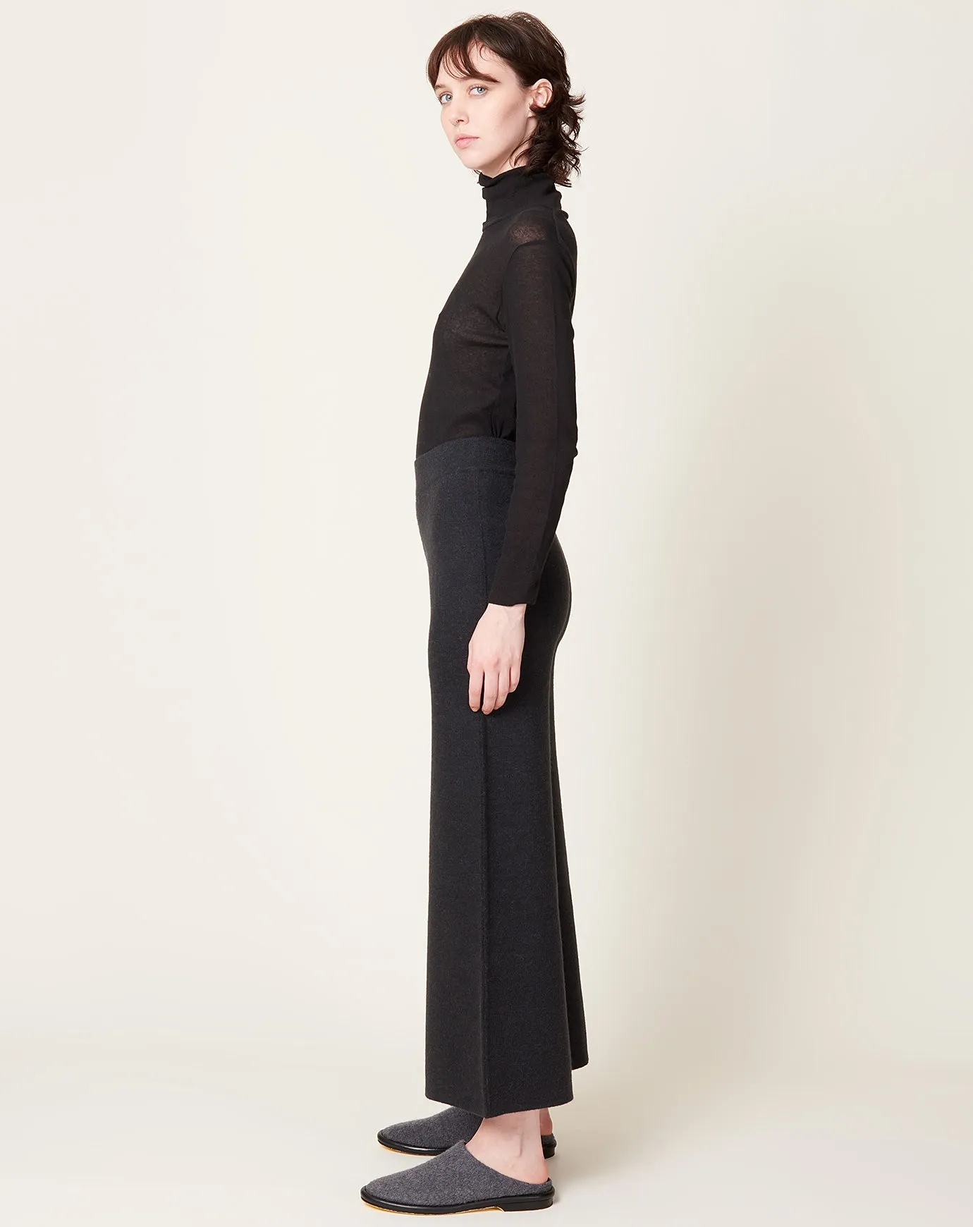 Double Knit Flare Pants in Ink