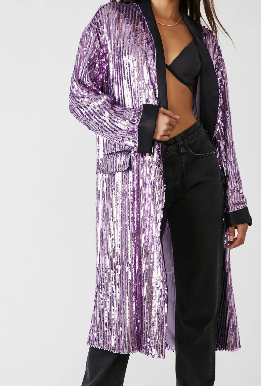 Ella Orchid Dust Sequin Duster