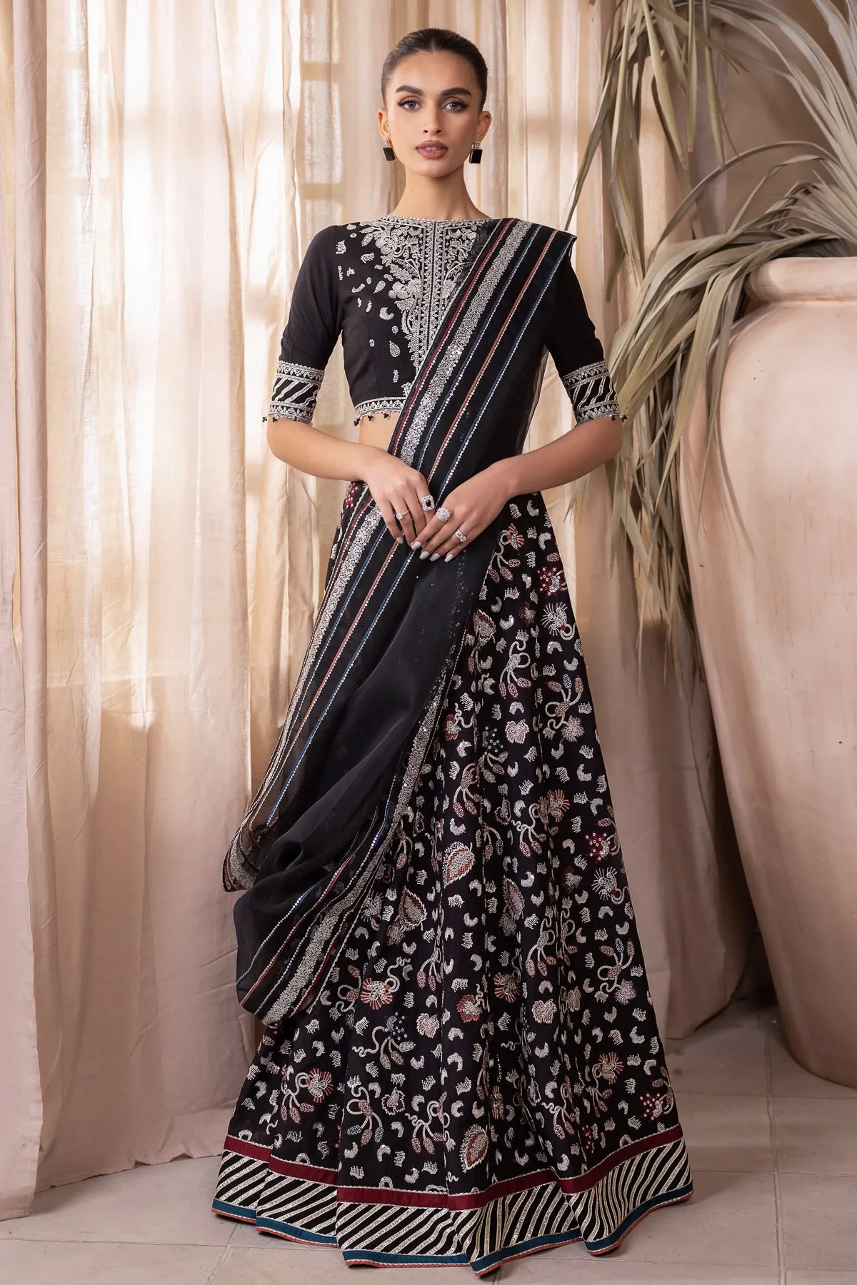 Embroidered Raw Silk UR-7015