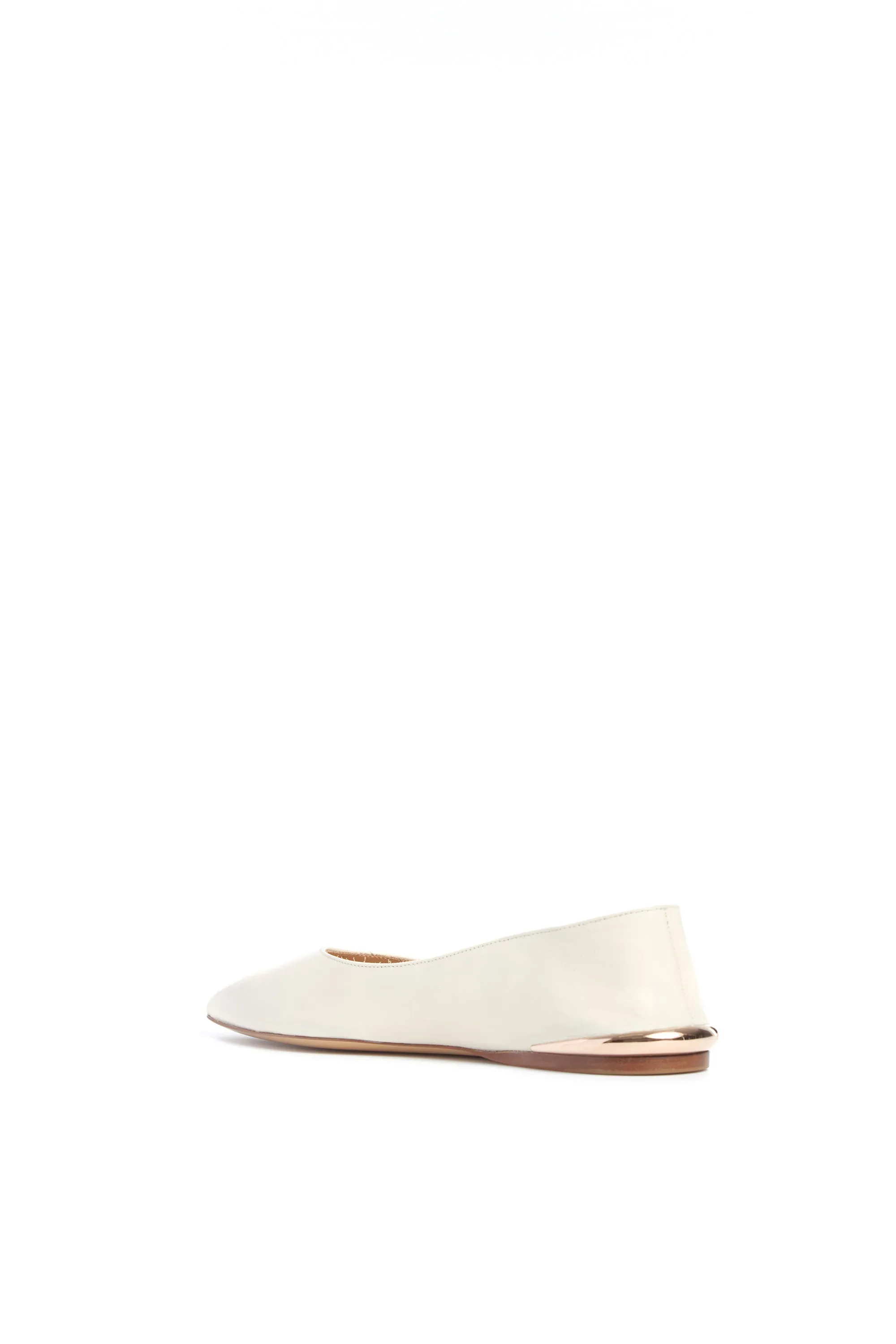 Fleur Ballerina Flat Shoe in Ivory Nappa Leather