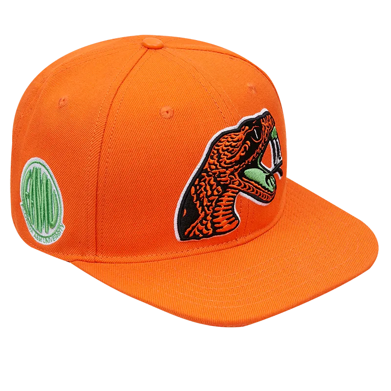 FLORIDA A&M UNIVERSITY CLASSIC UNISEX WOOL SNAPBACK HAT (ORANGE)