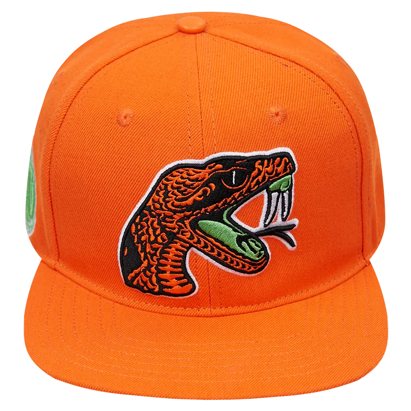 FLORIDA A&M UNIVERSITY CLASSIC UNISEX WOOL SNAPBACK HAT (ORANGE)