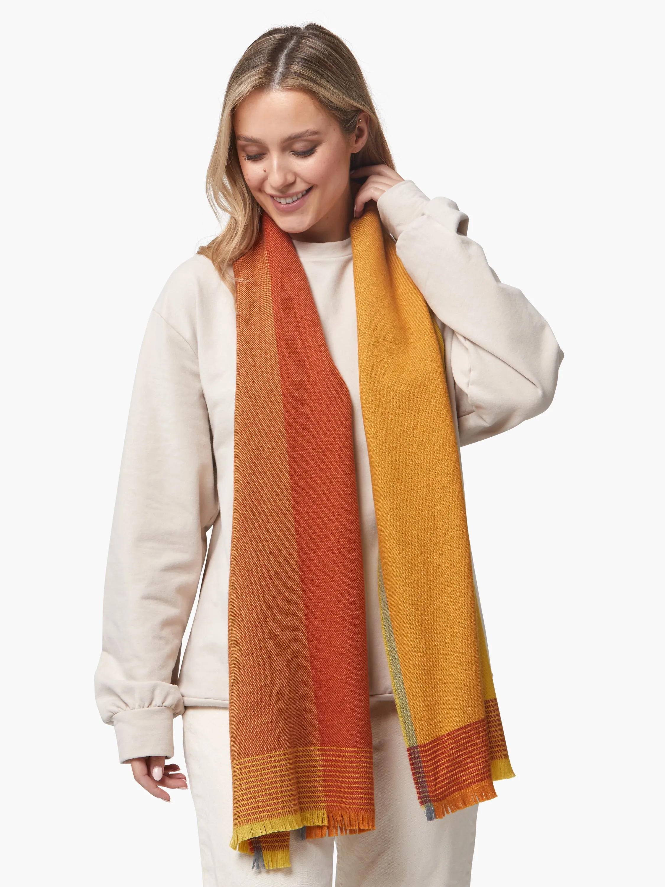 Foxford Yellow Ochre Extra Fine Merino Scarf