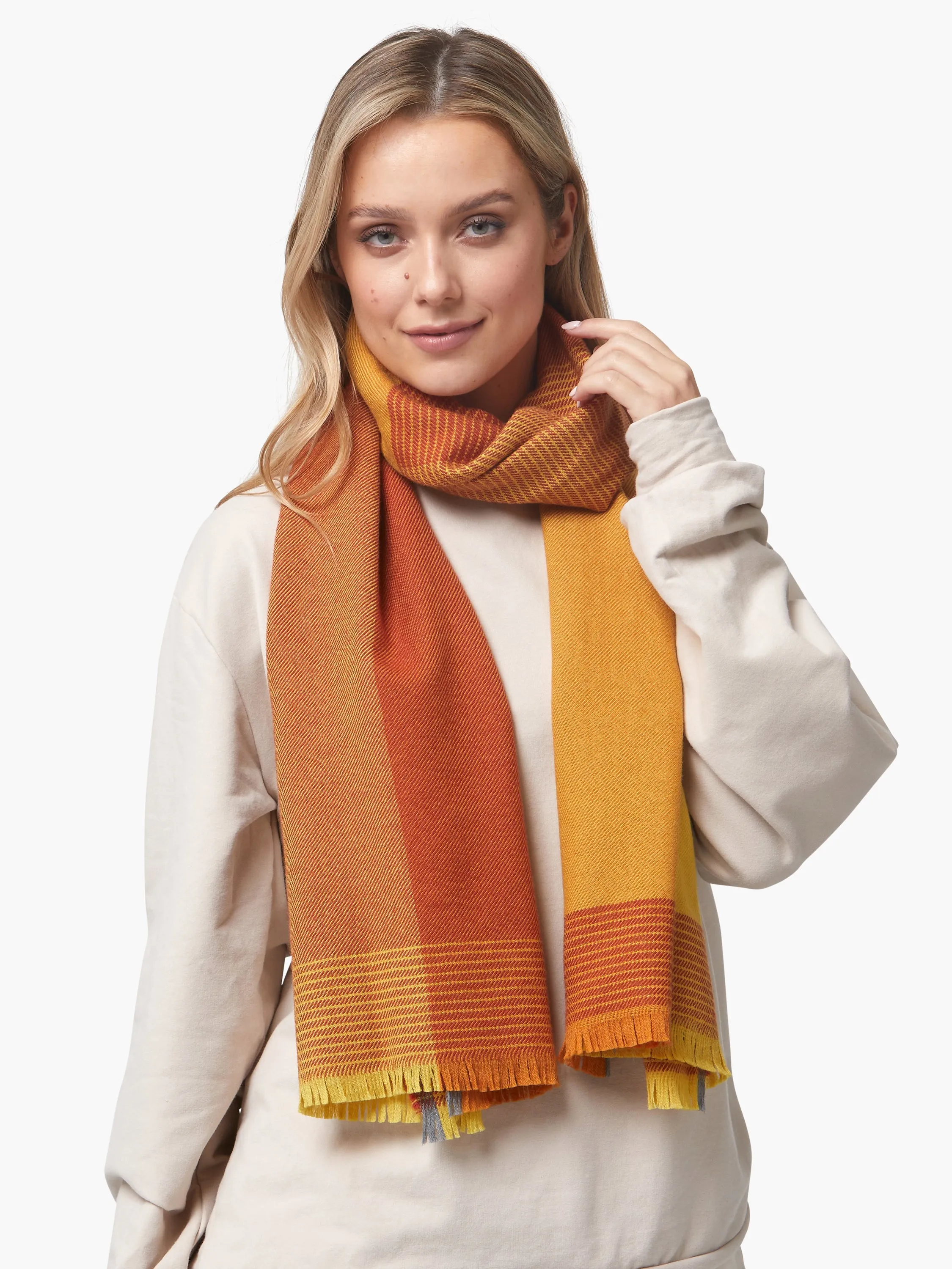 Foxford Yellow Ochre Extra Fine Merino Scarf