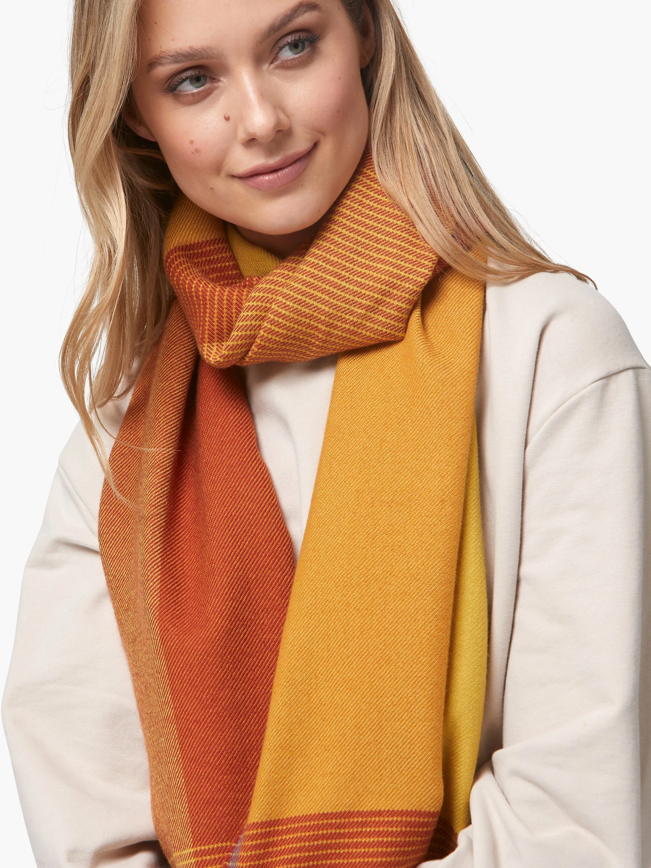 Foxford Yellow Ochre Extra Fine Merino Scarf