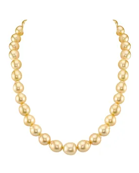 Golden South Sea Baroque Pearl Necklace, 10.0-12.0mm  - AAA Quality