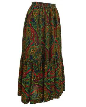 Green Paisley Russian Collection Peasant Skirt