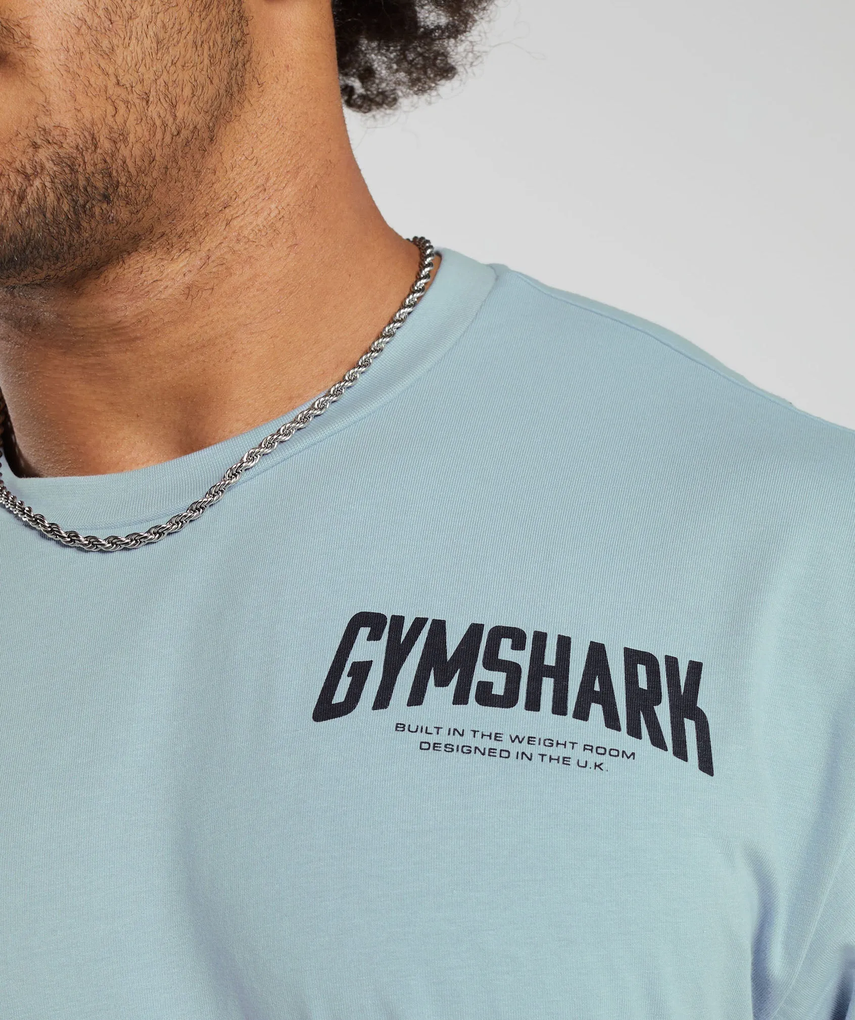 Gymshark Cartoon Lifting T-Shirt - Salt Blue