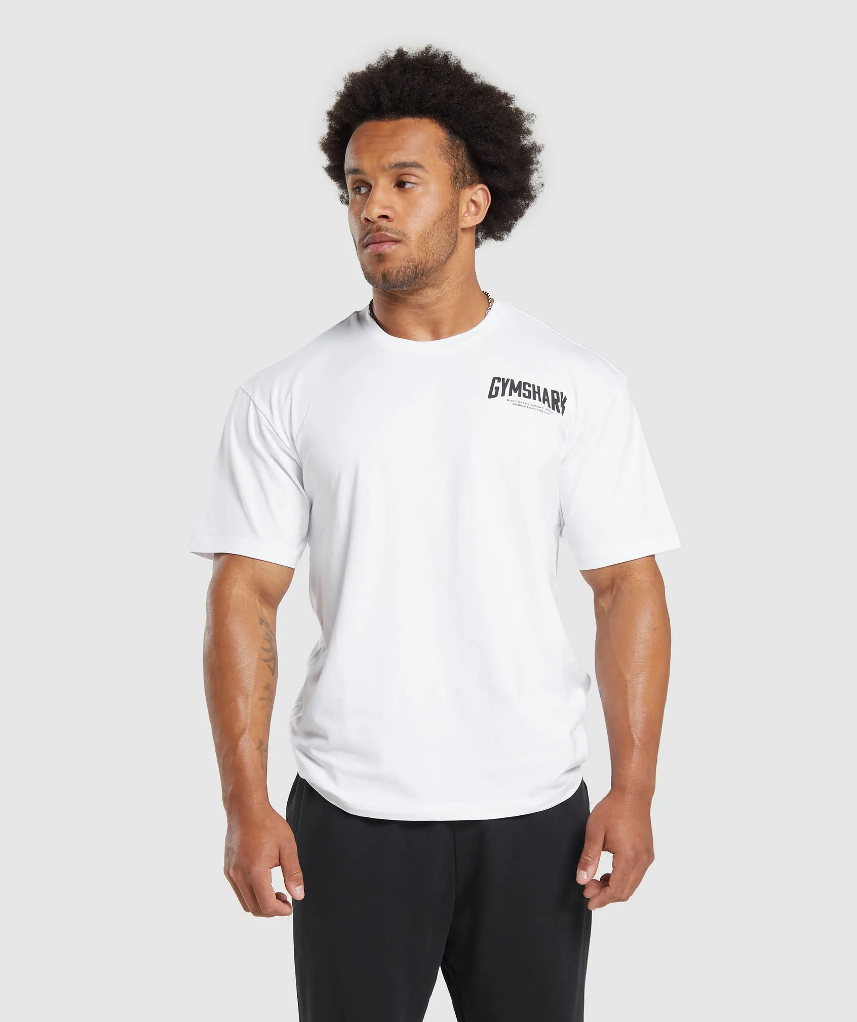 Gymshark Cartoon Lifting T-Shirt - White