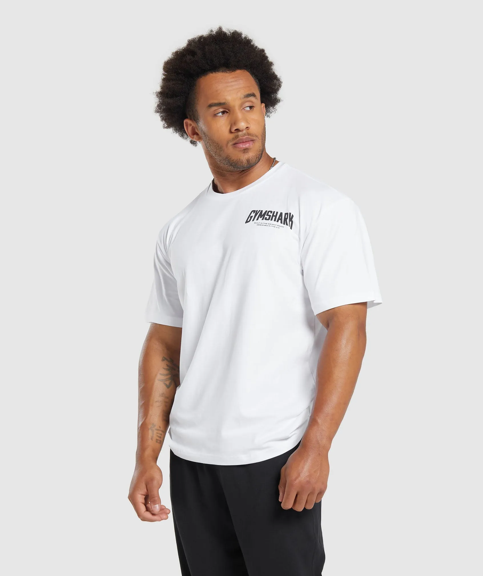 Gymshark Cartoon Lifting T-Shirt - White