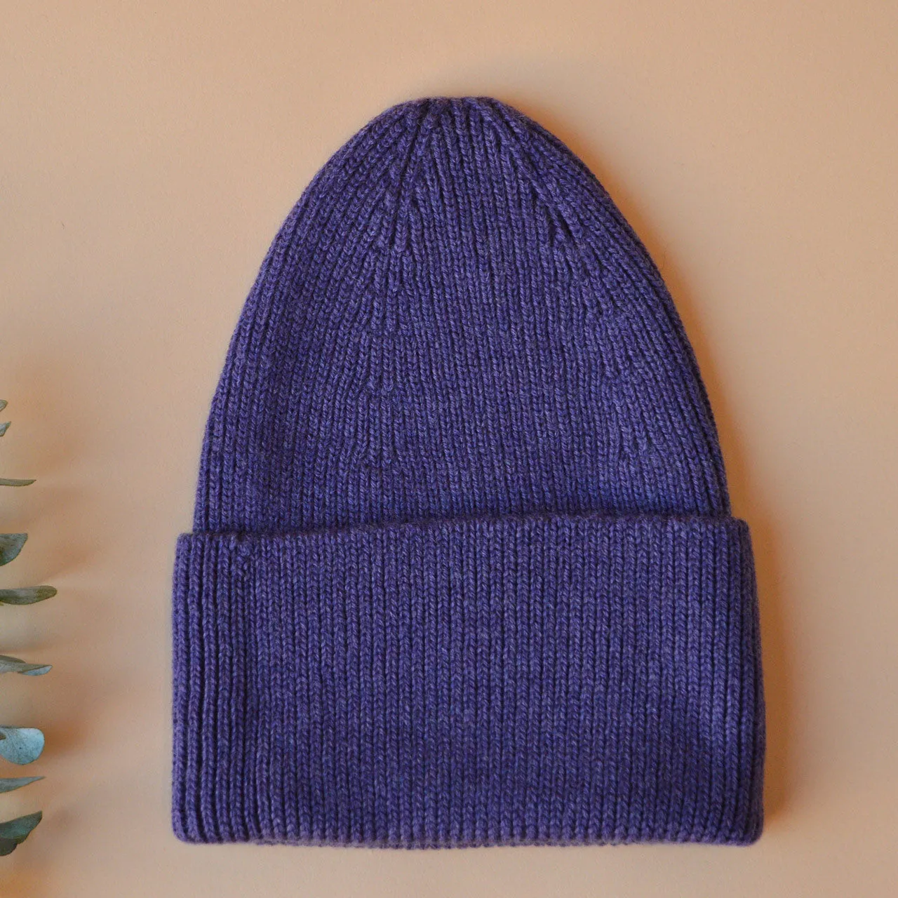 Hvid Rib Beanie - 100% Merino Wool (Teen-Adult)