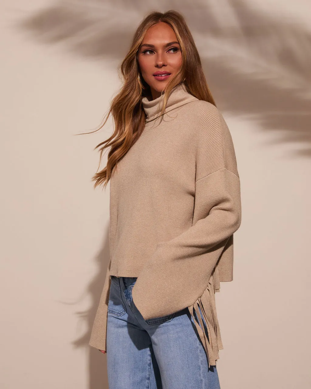 Jelena Fringe Turtleneck Sweater