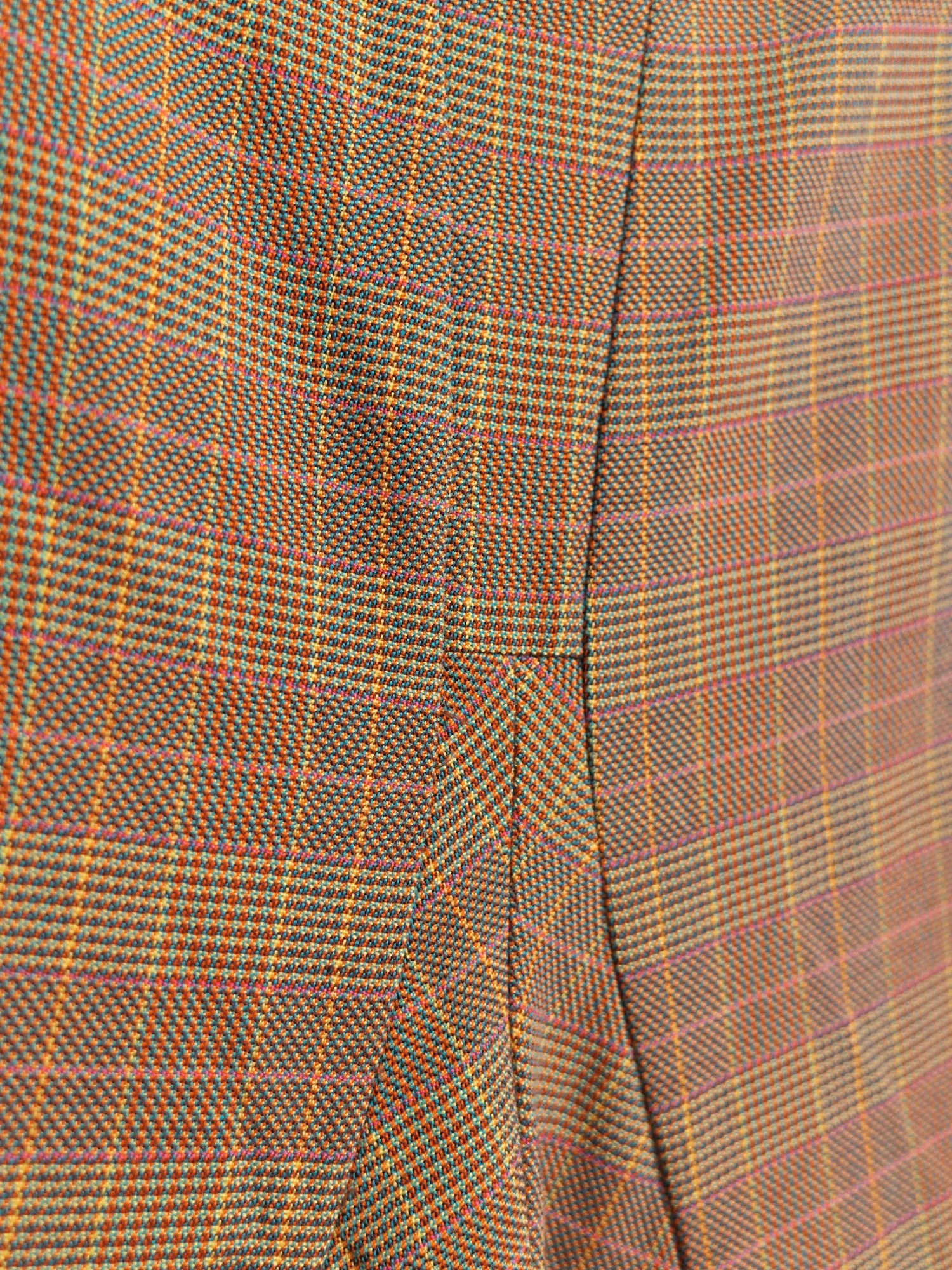 Junya Watanabe Comme des Garcons 1997 orange wool check curved seam skirt - M