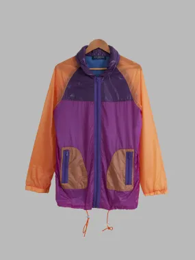 Keita Maruyama Homme purple orange nylon windbreaker with collar hood - mens S