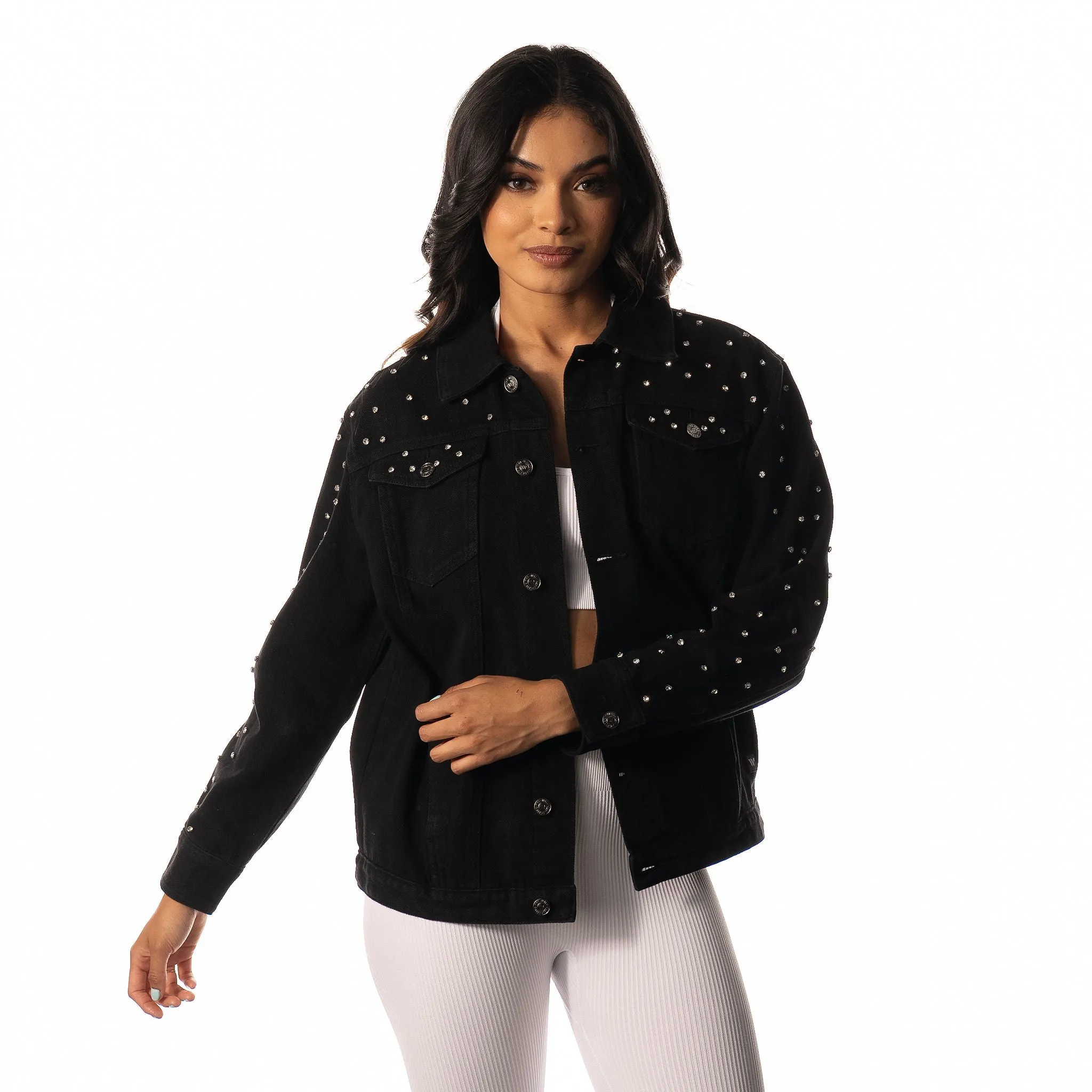 Las Vegas Raiders Womens Denim Rhinestone- Denim