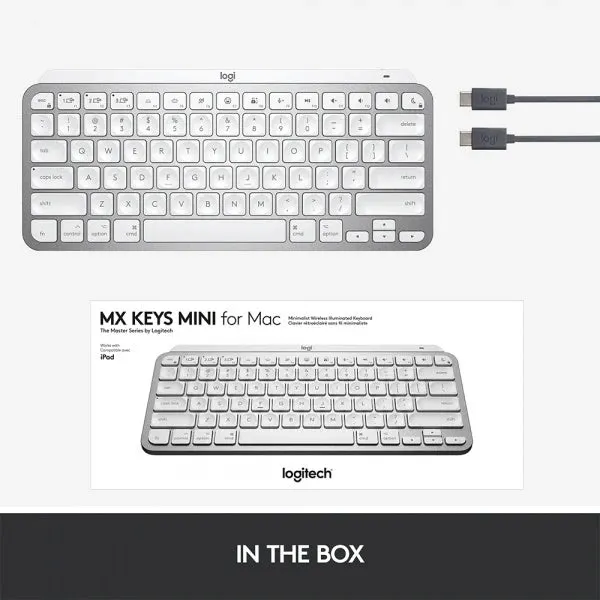 LOGITECH MX KEYS MINI FOR MAC KEYBOARD PALE GREY