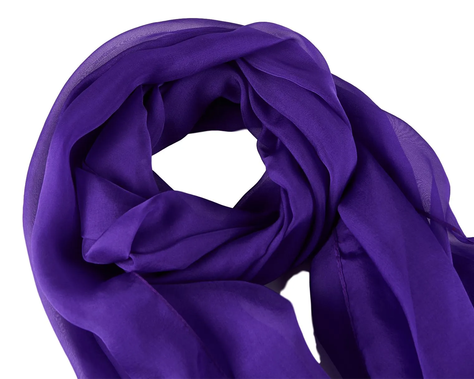 Long Silk Chiffon Scarf Solid Purple Color SQL209