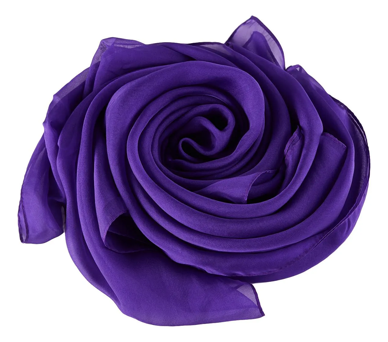 Long Silk Chiffon Scarf Solid Purple Color SQL209