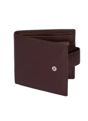 Men's Smooth Nappa Leather Bifold Wallet with RFID Blocking and Coin Purse