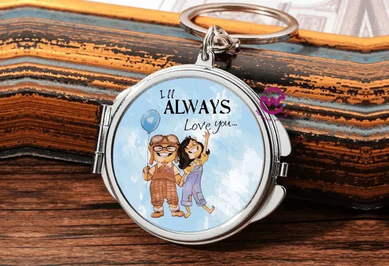 Metal Keychain - With Inside Mirror - Up Cartoon