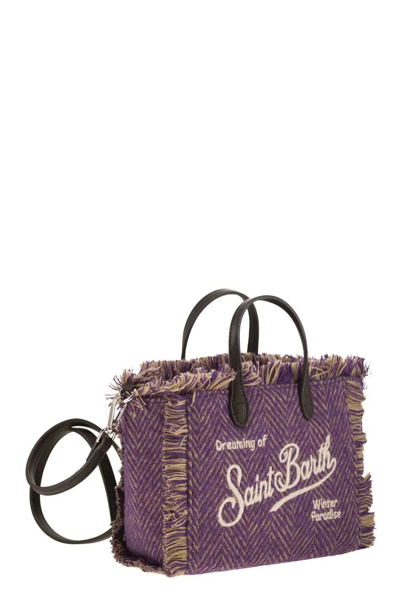 MINI VANITY BAG WITH BANGS AND EMBROIDERED LOGO