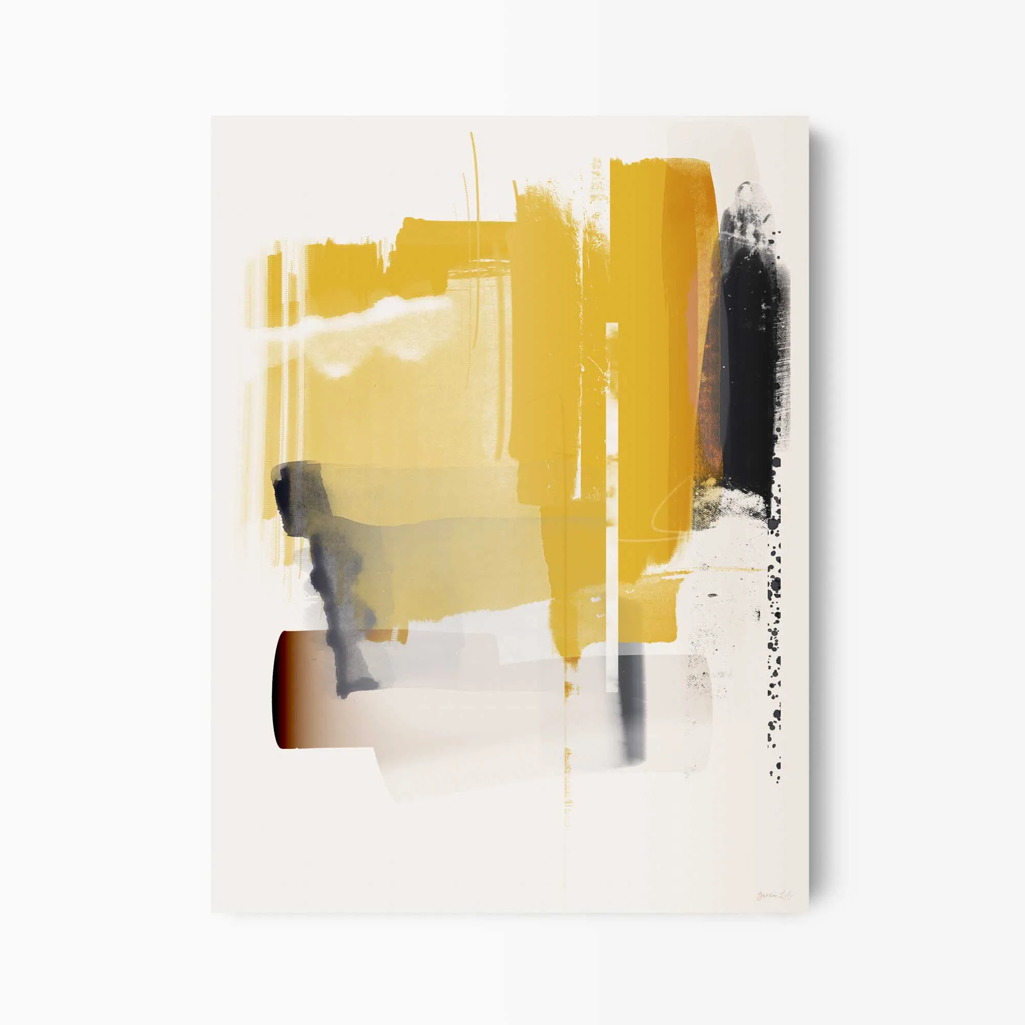 Minimal Mustard Abstract Art Print