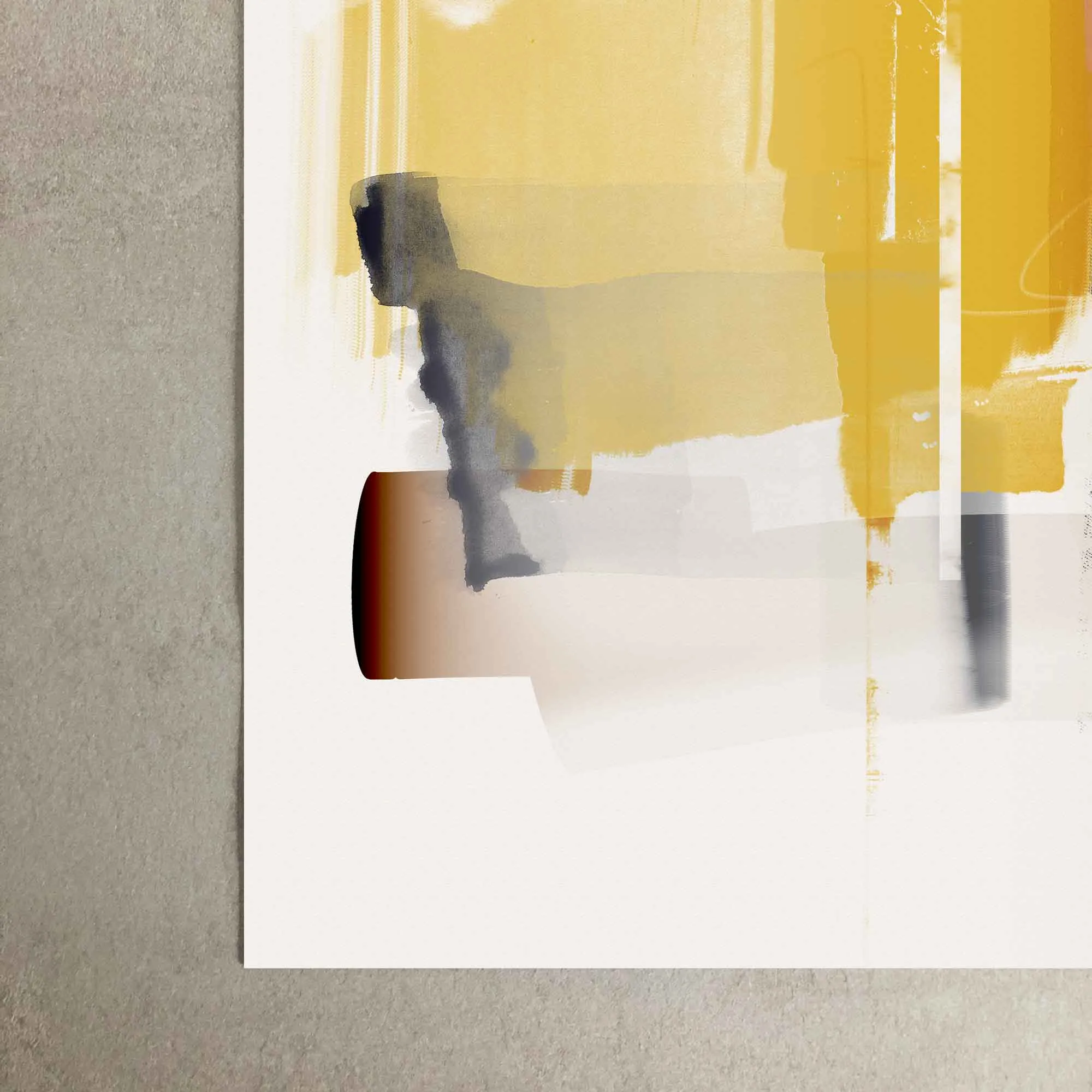 Minimal Mustard Abstract Art Print