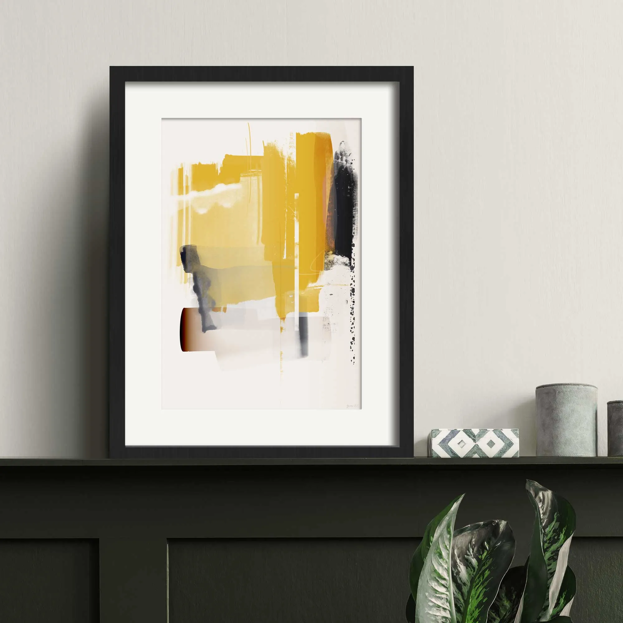 Minimal Mustard Abstract Art Print