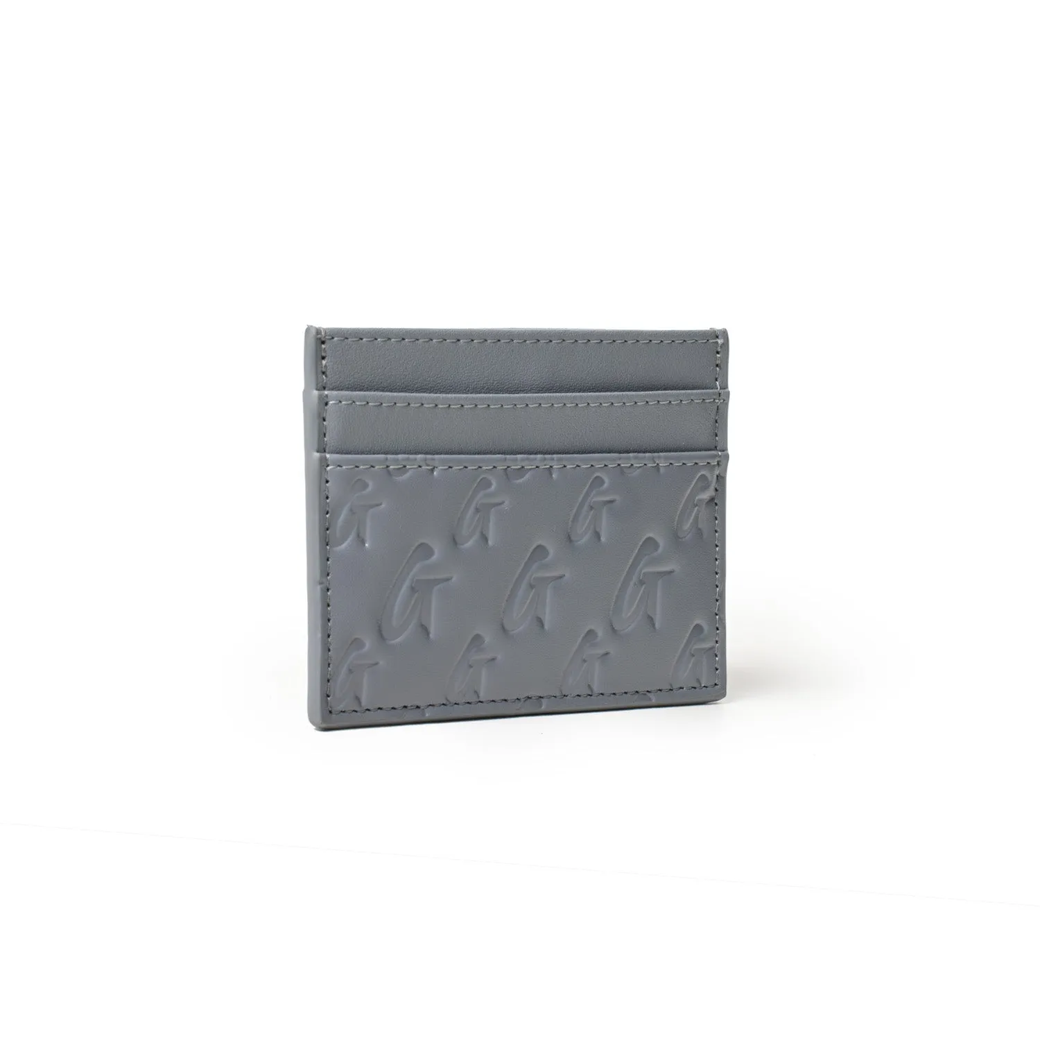 MONOGRAM CARD HOLDER GRAY