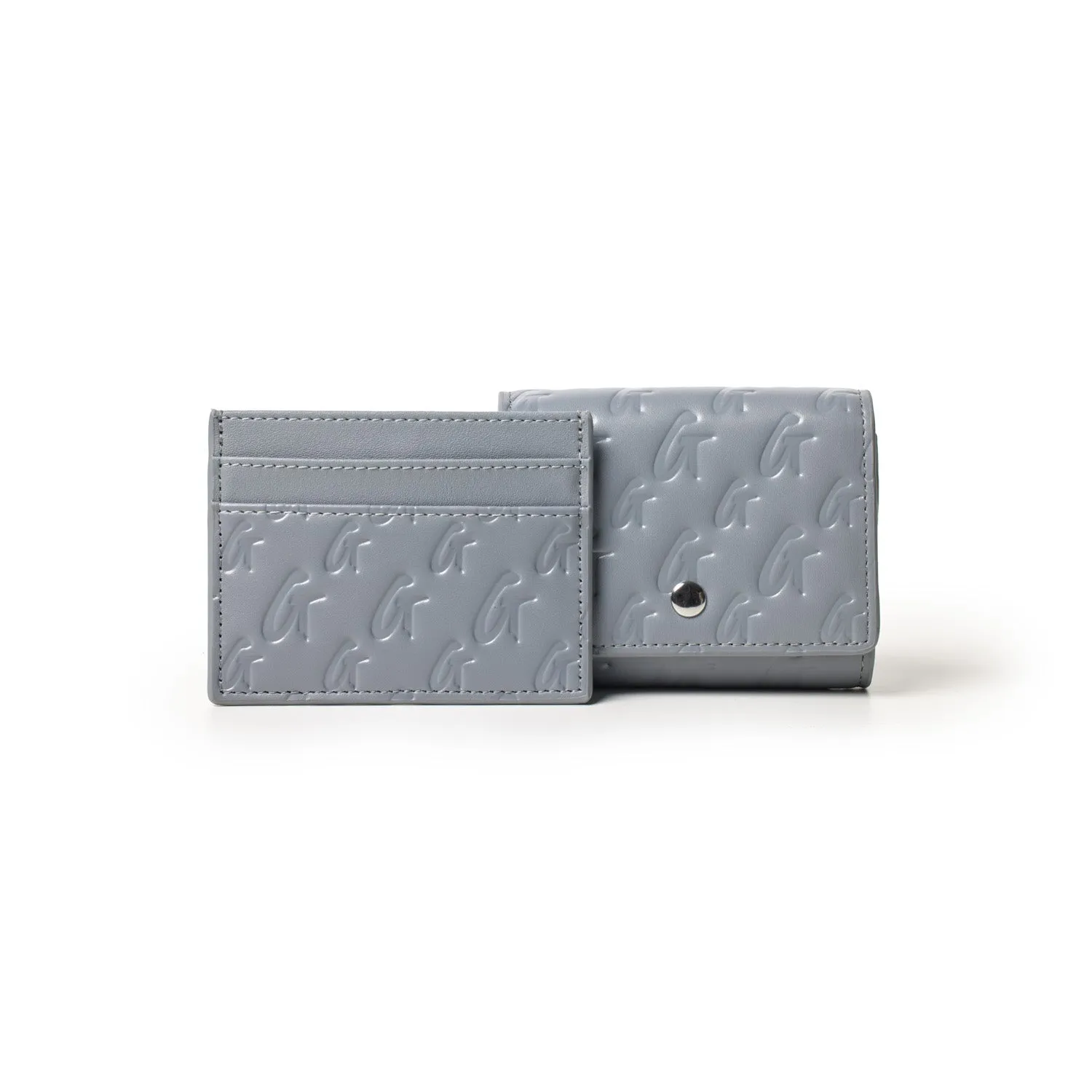 MONOGRAM CARD HOLDER GRAY