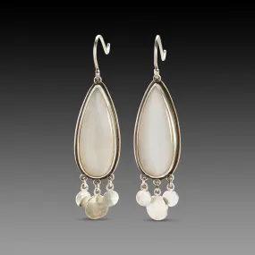 Moonstone Teardrop Earrings with Fringe