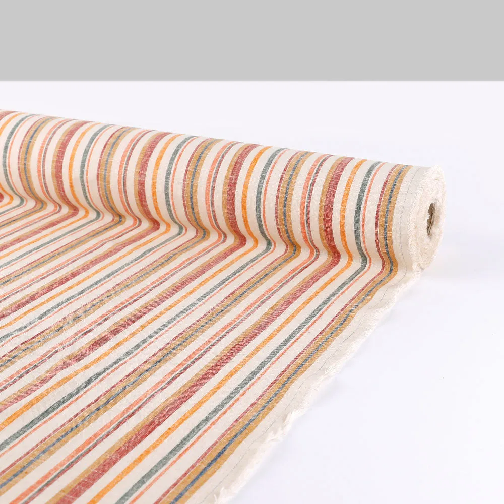 Multi Stripe Linen / Rayon - Autumn (remnant)